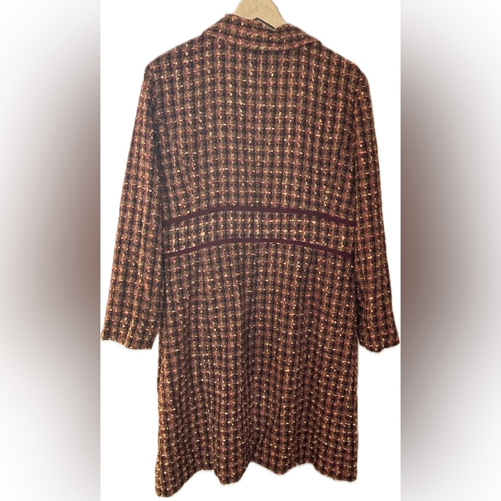 Sag Harbor Dress coat basket weave orange yellow red and brown size 16 - Picture 3 of 13